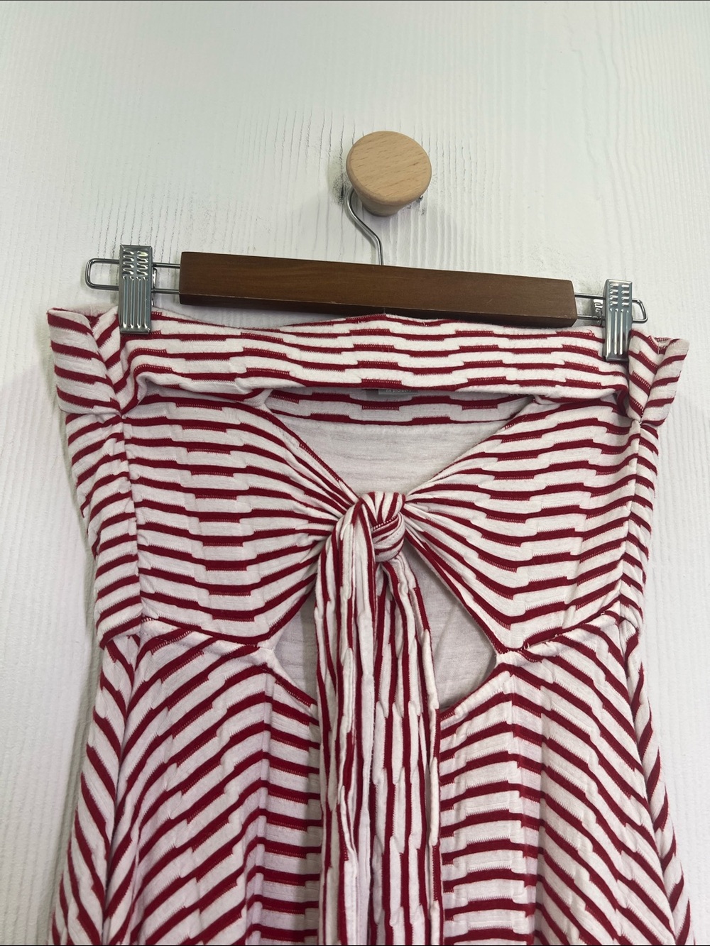 Anthropologie - Maeve Caleta Strapless Red And White Stripe Midi Dress Size SM - Picture 10 of 12